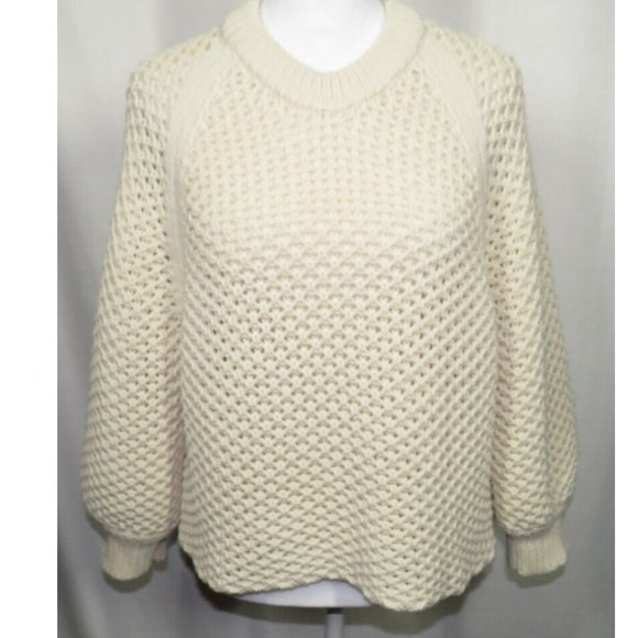 Apiece Apart Women's Medium Cream Chunky Open Knit Oversized Slouchy Sweater - Picture 5 of 8